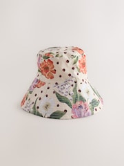 Polka Dot Floral Oversized Bucket Hat - Image 4 of 6