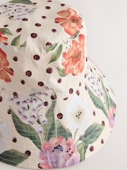 Polka Dot Floral Oversized Bucket Hat - Image 5 of 6