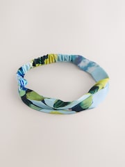 Blue Floral Twist Detail Headband - Image 1 of 4