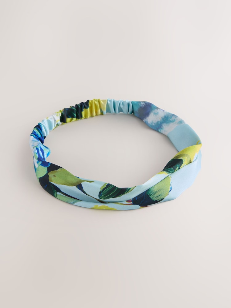 Blue Floral Twist Detail Headband - Image 1 of 4