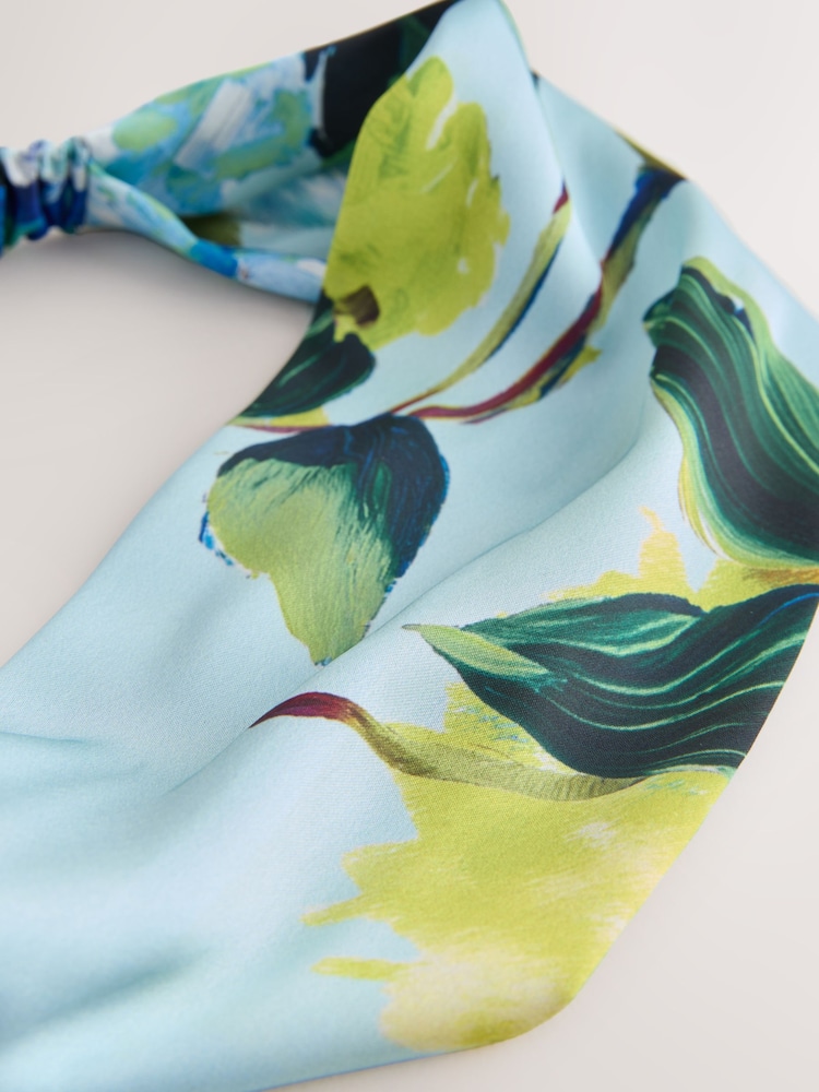 Blue Floral Twist Detail Headband - Image 4 of 4