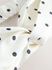 Black/Ecru Polka Dot Twist Detail Headband - Image 2 of 3