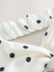 Black/Ecru Polka Dot Twist Detail Headband - Image 3 of 3