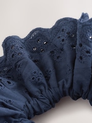 Navy Broderie Scrunchie - Image 4 of 5