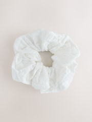 Black/White Broderie Scrunchie - Image 1 of 3