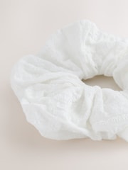 Black/White Broderie Scrunchie - Image 2 of 3