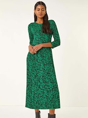 Roman Green Abstract Pocket Midi Dress - Image 1 of 5