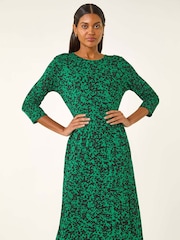 Roman Green Abstract Pocket Midi Dress - Image 2 of 5