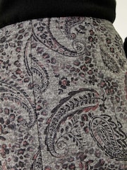 Roman Grey Paisley Print Stretch Midi Skirt - Image 5 of 5