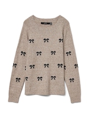 VERO MODA Cream Round Neck Soft Touch Cosy Knitted Jumper - Image 1 of 1