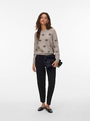 VERO MODA Cream Round Neck Soft Touch Cosy Knitted Jumper - Image 4 of 5