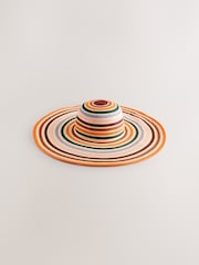 Rayures multicolores - Chapeau floppy oversize en raphia - Image 4 sur 6