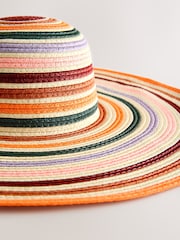 Rayures multicolores - Chapeau floppy oversize en raphia - Image 5 sur 6