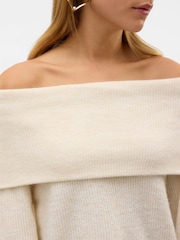 VERO MODA Cream Off Shoulder Long Sleeve Jumper - Image 2 of 5