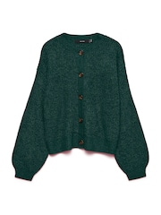 VERO MODA Green Button Down Round Neck Cardigan - Image 1 of 1