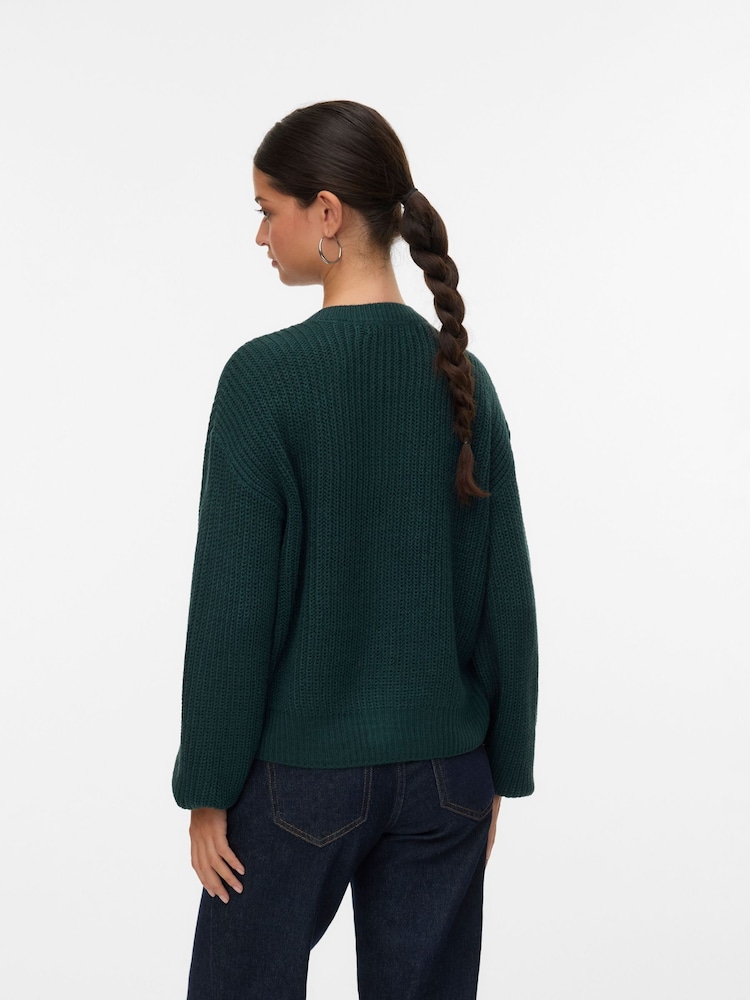 Grün - VERO MODA Button Down Round Neck Cardigan - Bild 2 von 6