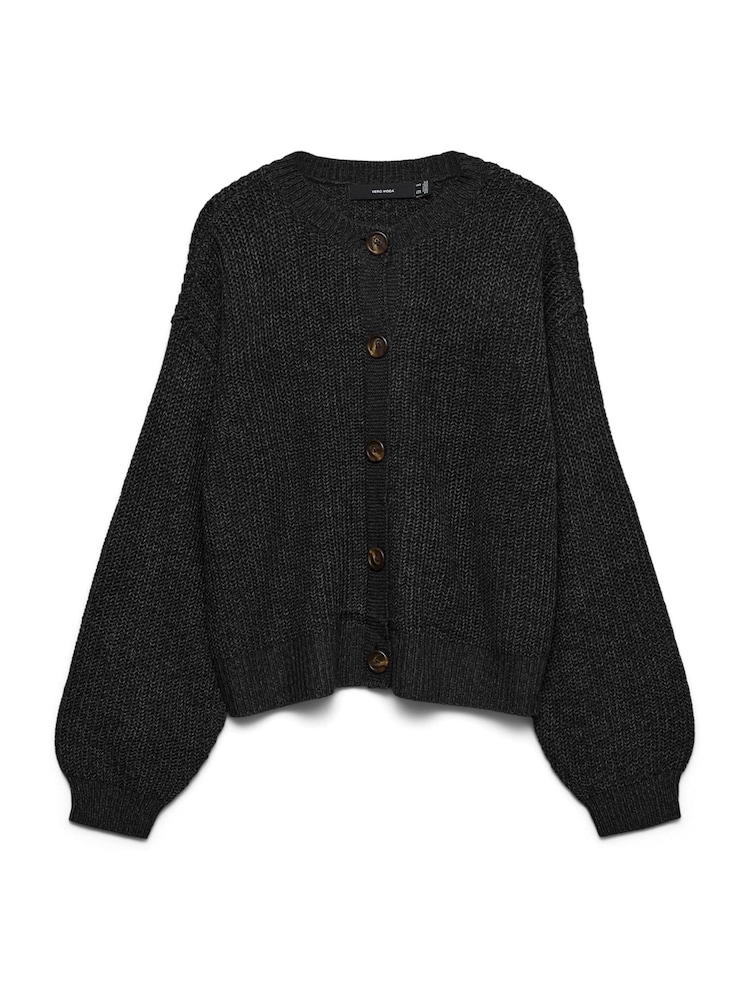 VERO MODA Black Button Down Round Neck Cardigan - Image 1 of 1