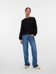 Schwarz - VERO MODA Button Down Round Neck Cardigan - Bild 3 von 5