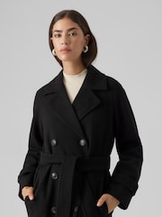 VERO MODA Black Belted Trenchcoat - Image 1 of 4