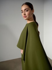 Verde - Occasion Cape Jersey Jumpsuit - Imaginea 5 din 9