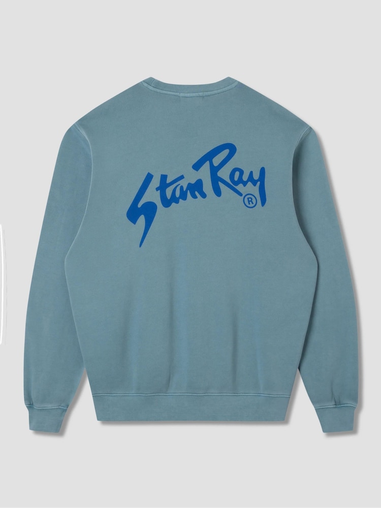 Stan Ray Blue Original Logo Crew Neck Polo Shirt - Image 2 of 5
