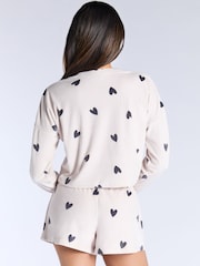 Boux Avenue Heart Velour Crew & Short Pyjamas Set - Image 2 of 5