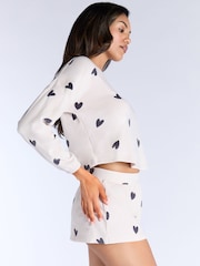 Boux Avenue Heart Velour Crew & Short Pyjamas Set - Image 4 of 5