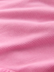 Φθορίζον ροζ - Μίνι καλοκαιρινό φόρεμα Bandeau από ζέρσεϊ με υφαντό μείγμα - Εικόνα 7 από 7