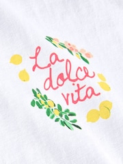 White La Dolce Vita Graphic 2 in1 Midi Lace T-Shirt Dress - Image 4 of 5