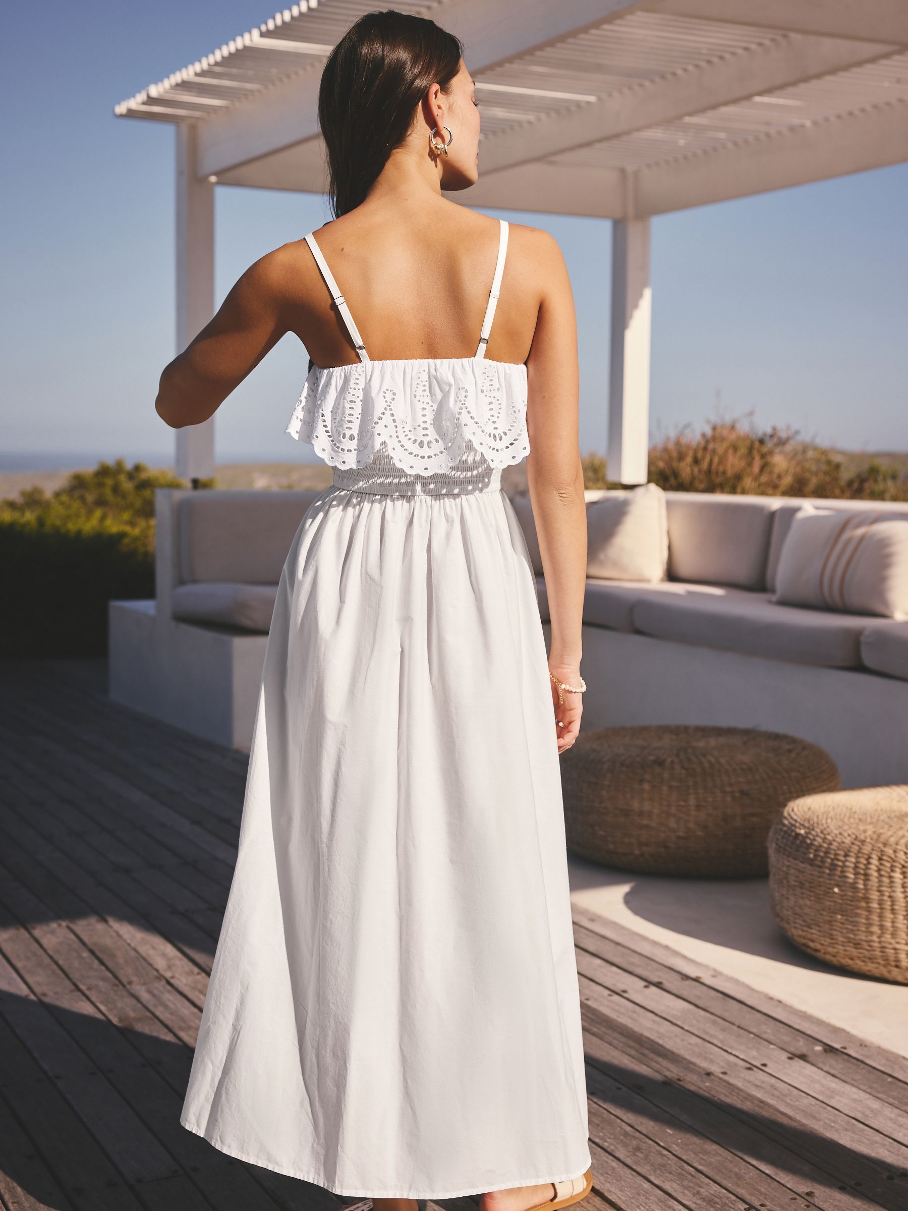 Buy White Sleeveless Foldover Maxi Dress with Cutwork from Next USA