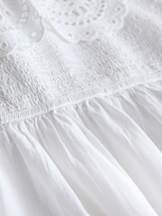 白色 - Sleeveless Foldover Maxi Dress with Cutwork - 圖片 8/8