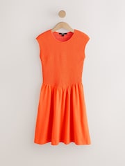 Orange - Cap Sleeve Shirred Body Jersey Mini Dress - Image 5 de 7