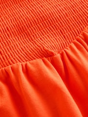 Orange - Cap Sleeve Shirred Body Jersey Mini Dress - Image 6 de 7