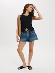 Cotton On Black Charlie Button Front Waistcoat Vest - Image 3 of 4