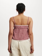Cotton On Red Cotton Lace Camisole - Image 2 of 4
