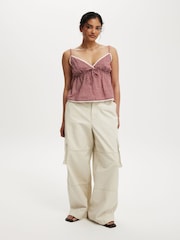 Cotton On Red Cotton Lace Camisole - Image 3 of 4
