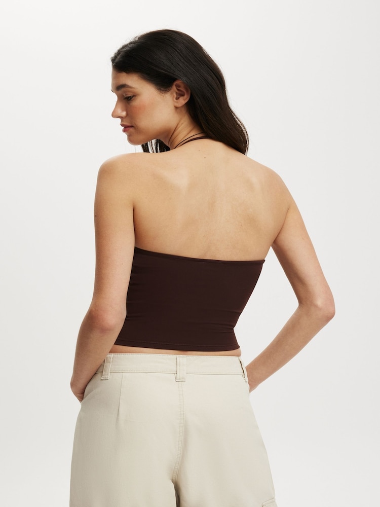 Cotton On Brown Hold Me Halter Top - Image 2 of 4