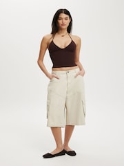 Cotton On Brown Hold Me Halter Top - Image 3 of 4