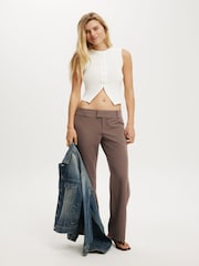 Cotton On White Charlie Button Front Waistcoat Vest - Image 3 of 4