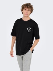 Only & Sons Black Backprint Graphic T-Shirt - Image 1 of 6