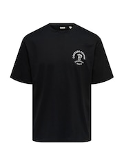 Only & Sons Black Backprint Graphic T-Shirt - Image 5 of 6