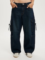 Cotton On Blue Barrel Leg Jeans - Image 1 of 7
