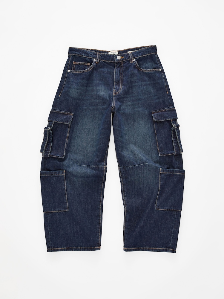 Cotton On Blue Barrel Leg Jeans - Image 7 of 7