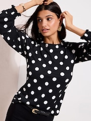 Friends Like These Spot Shirred Cuff Top - Image 3 of 4