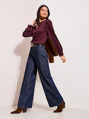 Friends Like These Berry Pink Shirred Cuff Top - Image 3 of 4