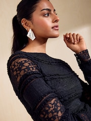 Friends Like These Black All Over Lace Top - Image 2 of 5