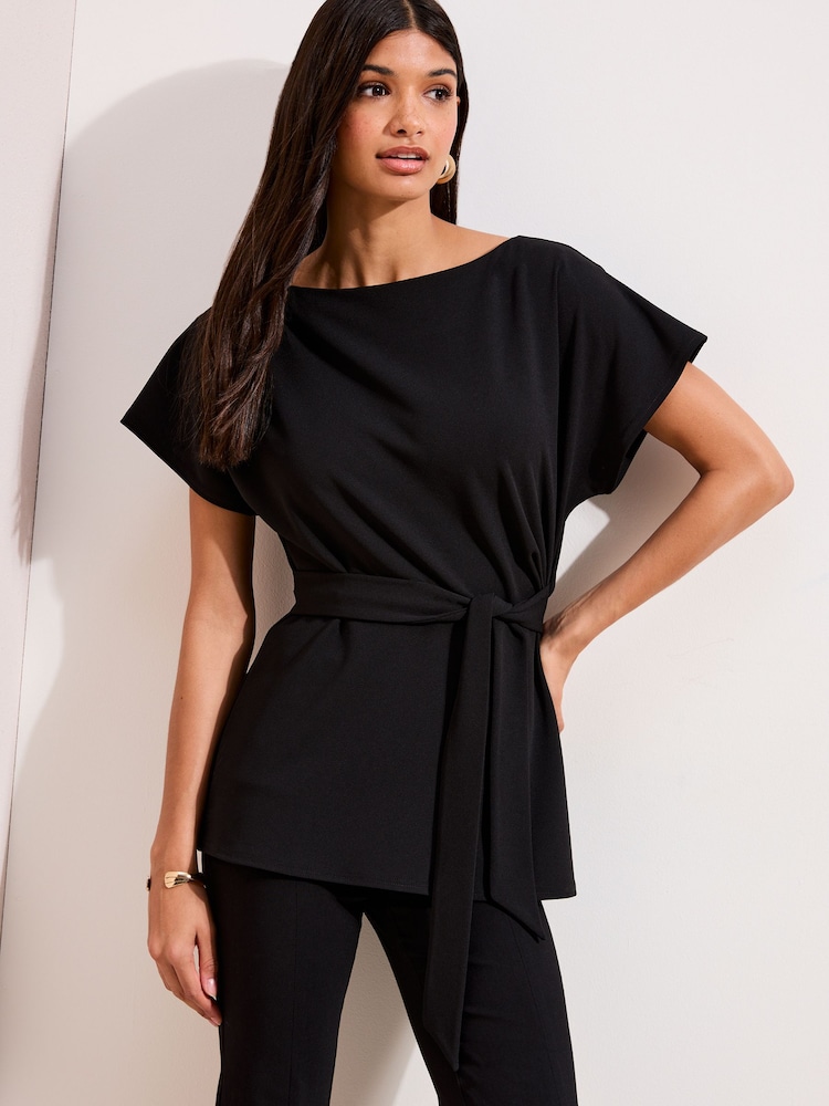 Friends Like These Black Belted Top - Image 1 of 5