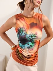 Friends Like These Orange Floral Graphic Top - Image 3 of 4