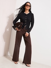 سترة كارديغان مريحة وناعمة بحافة دانتيل من Friends Like These - Image 3 of 4