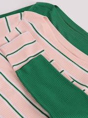 Friends Like These 3/4 Sleeve Ribbed Boat Neck T-Shirts 2 Pack - 4න් 4 වන රූපය